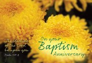 On Your Baptism Anniversary - FlowerStd Card Gloss (6 Pack)