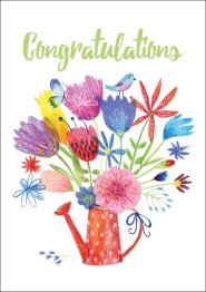 Congratulations - Watering Can Std Card Textured (6 Pack)