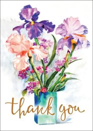 Thank You - Flowers In Vase Std Card Textured (6 Pack)