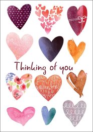 Thinking Of You - Hearts Std Card Textured (6 Pack)