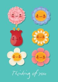Thinking Of You - Flowers With Vase Std Card Textured (6 Pack)