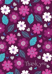 Thank You - Flowers Foil Textured Std