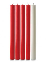 10" x 7/8" Advent Candle Set - Red and White