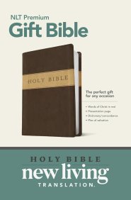 NLT Premium Gift Bible, Brown & Tan, Leatherlike, Red Letter, Presentation Page, Dictionary, Concordance, Introduction to the Bible, Plan of Salvation