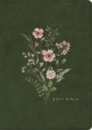 CSB Large Print Compact Reference Bible, Olive Floral