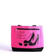 Walk By Faith Pink Canvas Tote