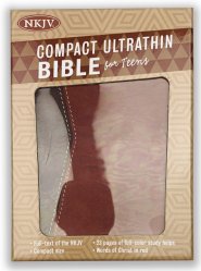 NKJV Compact Ultrathin Bible For Teens, Walnut Leathertouch