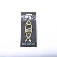 Gold Jesus Fish Car Emblem - Pack of 6