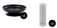 20cm Snowmen Pillar Advent Candle & Pillar Candle Holder