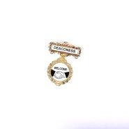 Badge Fancy Round Deaconess Shaking Hands Pin