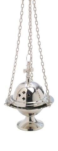 Nickel Plated Thurible with Cross H 11 cm