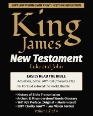 King James New Testament KJV Bible - LUKE and JOHN (Vol 2 of 4): 20PT Ultra Giant Print   Historic Edition  Verse-by-Verse  Single-Column