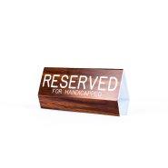 Sign Engraved Pew Reserved For Handicapped Walnut 3x6