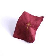 Pastor Towel Cross Burgundy Microfiber