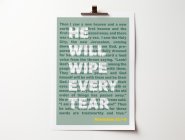 He Will Wipe Every Tear - Revelation 21 - A4 Print - Green