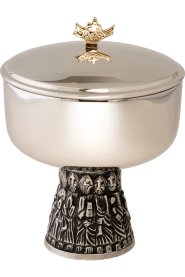 Nickel Plated Ciborium with Gold Plated Inside H 15 cm