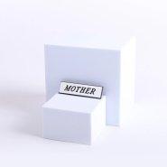Badge Engraved Mother White Pin