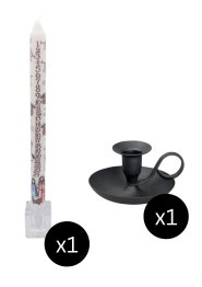 29.5cm Advent Candle: Nativity & Black Classic Candle Holder H 5 cm