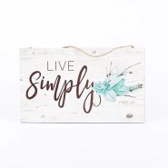 Live Simply Wood Wall Decor with Rope