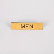 Sign Engraved Men Adhesive Back Gold