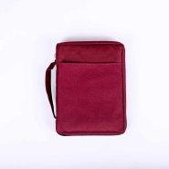 Plain Burgundy Canvas Bible Cover - Large