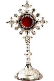Silver Plated Reliquary with Stones H 25 cm