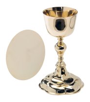Gold Plated Chalice with Paten H 22 cm