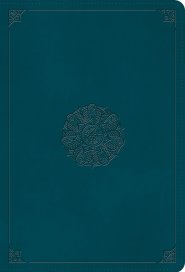 ESV Giant Print Thinline Bible, Red Letter (TruTone, Deep Teal, Emblem Design)