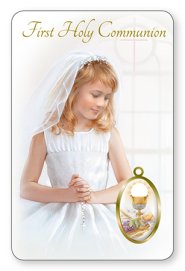 Girl's First Holy Communion Prayer Card