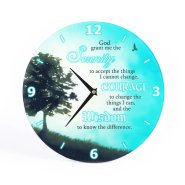 Serenity Prayer 11 3/4" Glass Wall Clock