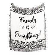 Family Is Everything Deep Grey Throw 150 x 127cm