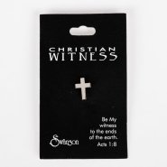 Lapel Pin Cross Silver 1/2In Pack of 6