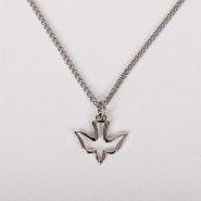 16-18" Sterling Silver Dove Cut Out Necklace