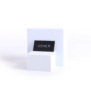 Badge Engraved Usher Black Magnet