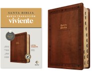 Biblia letra gigante NTV con Filament (SentiPiel, Café rojizo, Índice, Letra Roja)