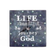 Beautiful Journey Glass Table Top Clock