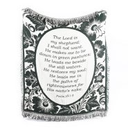 Green The Lord Is My Shepherd Throw 150 x 127cm