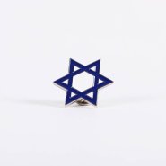 Lapel Pin Star Of David Blue & White