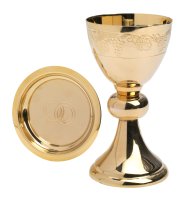 Gold Plated Chalice with Paten H 19 cm