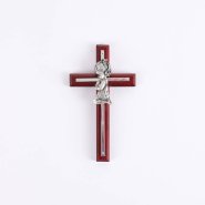 6" Girl Cherry & Silver Wall Cross