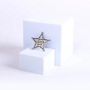 Badge Metal Usher Star Silvertone Pin