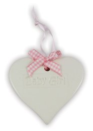 Baby Girl Ceramic Heart