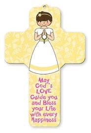 7" Girl's Communion Wood Cross