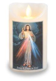 Divine Mercy Scented Wax LED Candle with Timer