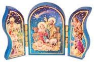 Wood Nativity Triptych Decoration