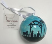 Large Papier Mache Wise Men & Stable Bauble