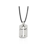 Urban Cut Out Cross Pendant on Leather Cord