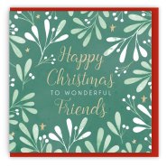 Happy Christmas to Wonderful Friends Single Christmas Card