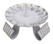 White & Gold Iron Candle Holder D 8 cm