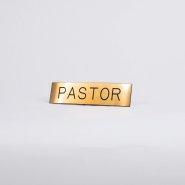 Sign Engraved Pastor Gold Adhesive Back